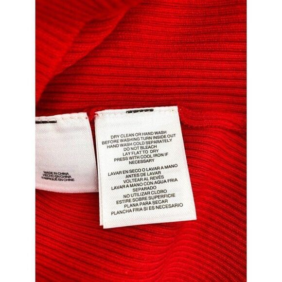 Anne Klein Red Mock‎ Neck Fitted Ribbed Sweater Sz Large NEW - Picture 6 of 8